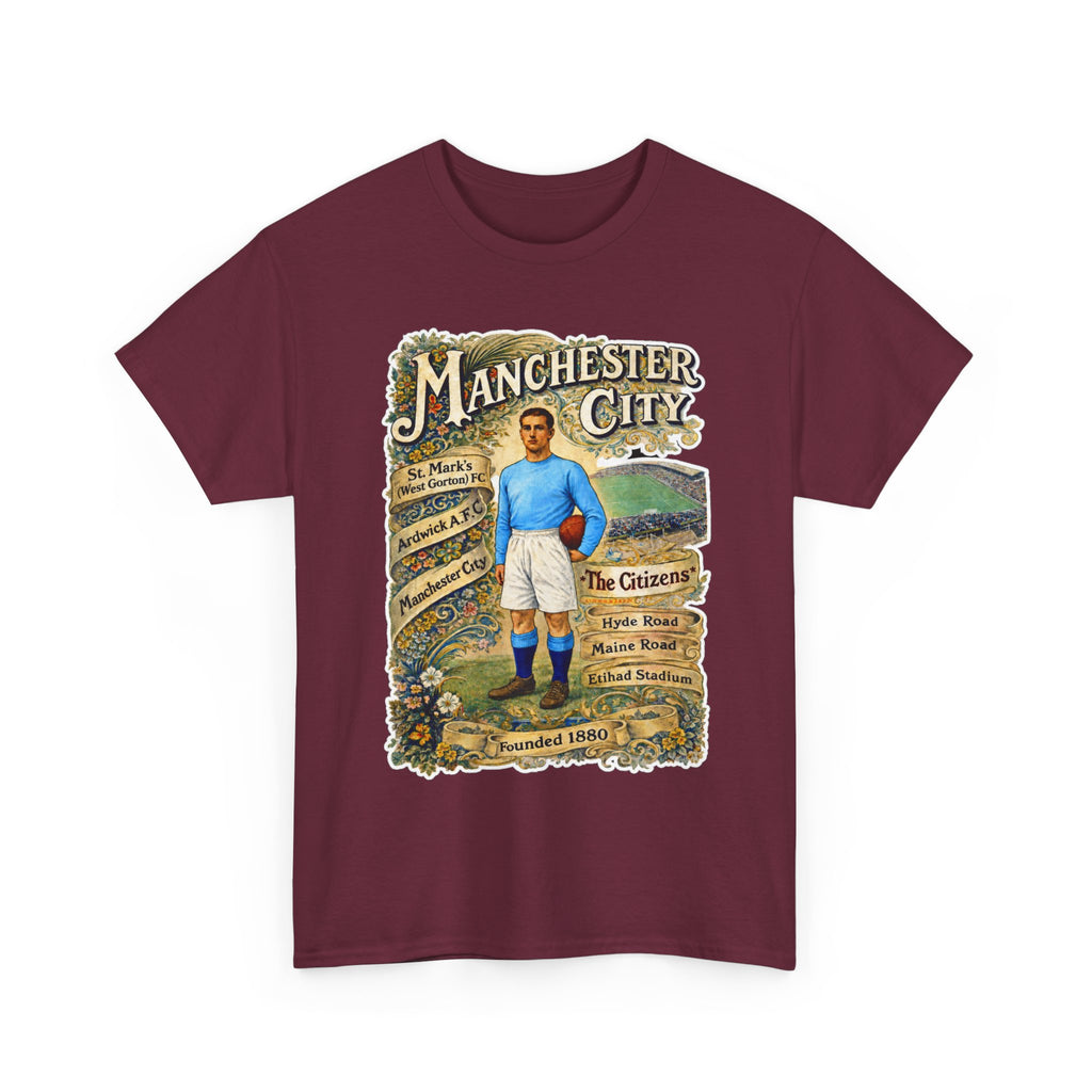 Manchester City Vintage Football Tee — Retro Soccer Graphic T-Shirt