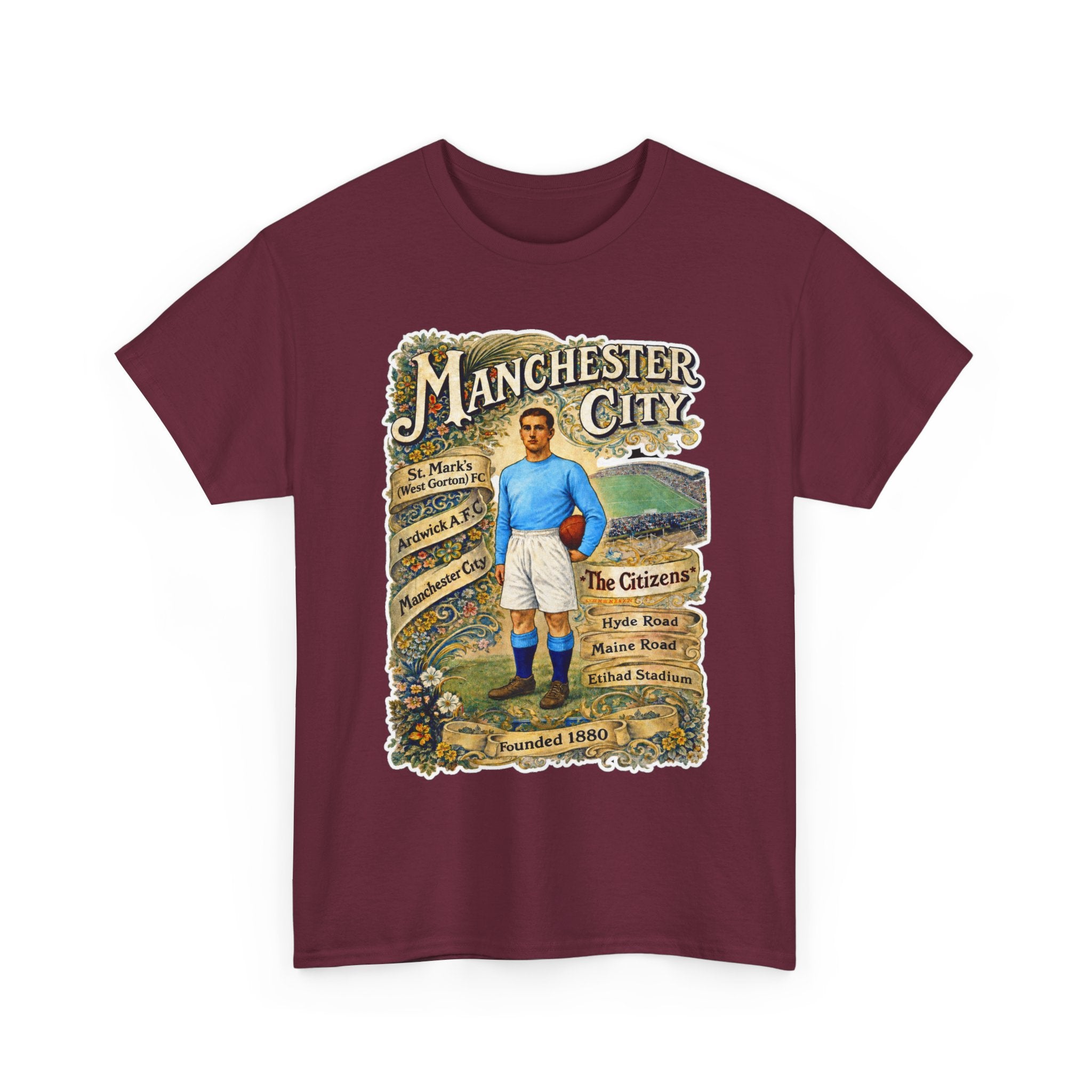 Manchester City Vintage Football Tee — Retro Soccer Graphic T-Shirt