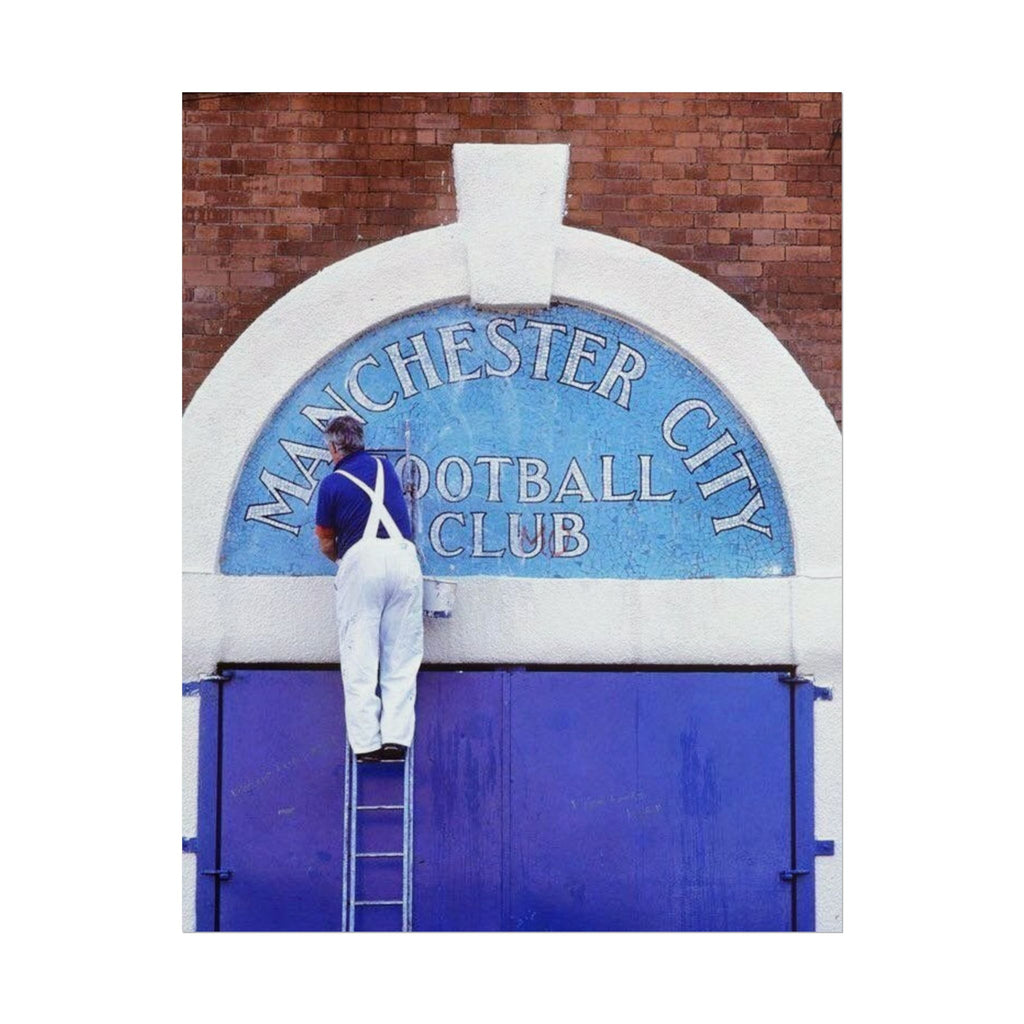 Manchester City Vintage Maine Road Stadium Poster — Rolled Football Wall Art