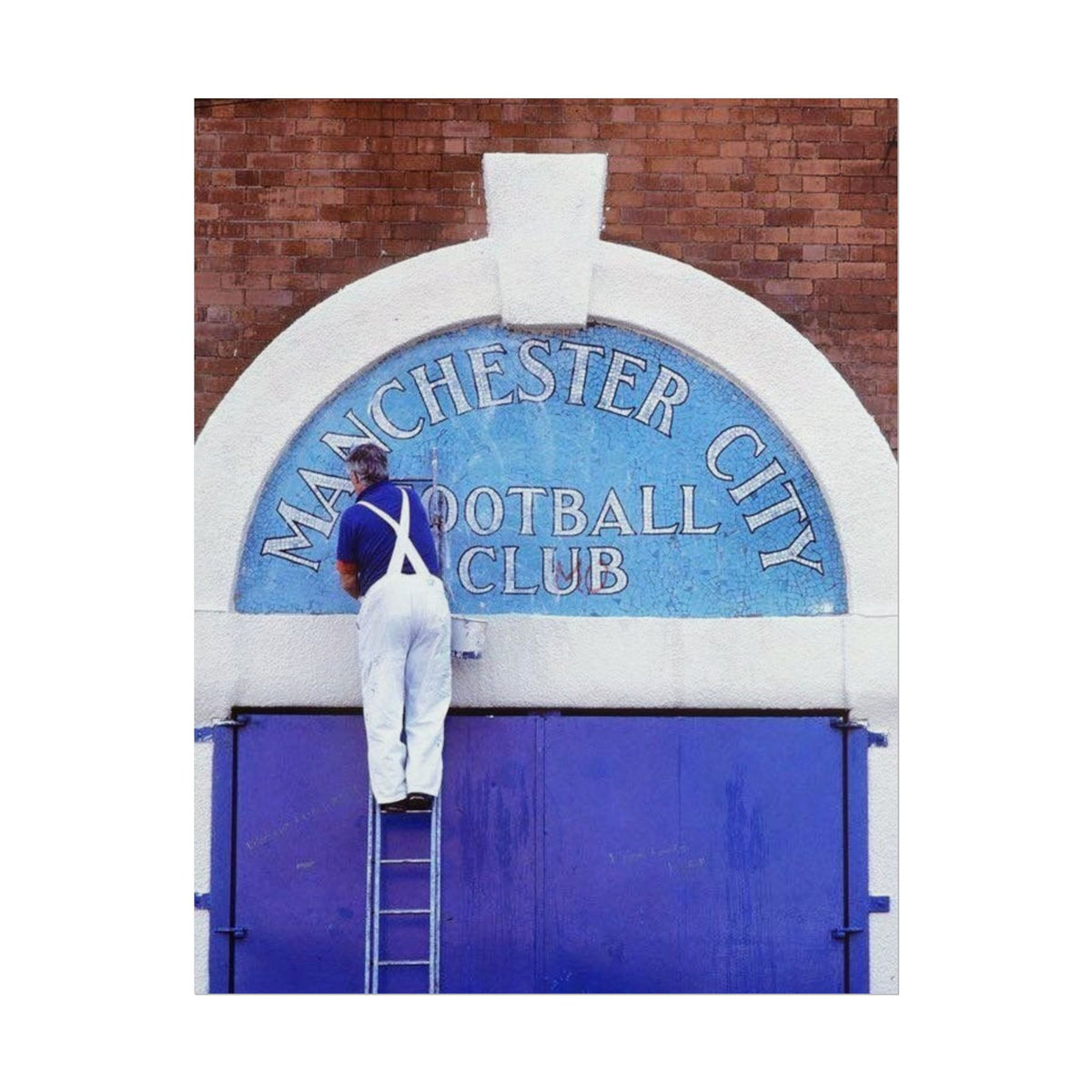 Manchester City Vintage Maine Road Stadium Poster — Rolled Football Wall Art
