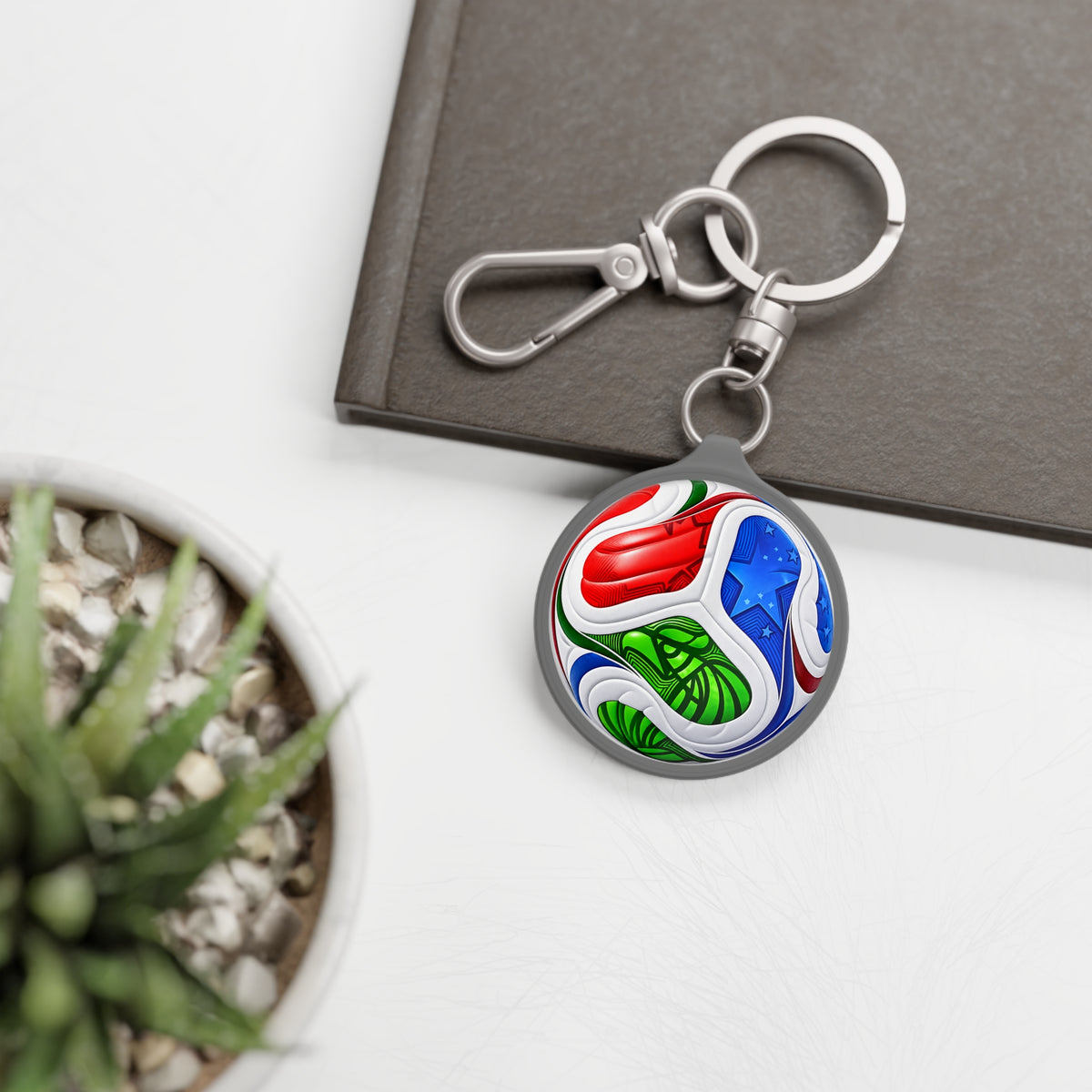 Soccer Ball Keyring Tag — Colorful World Cup Soccer Keychain