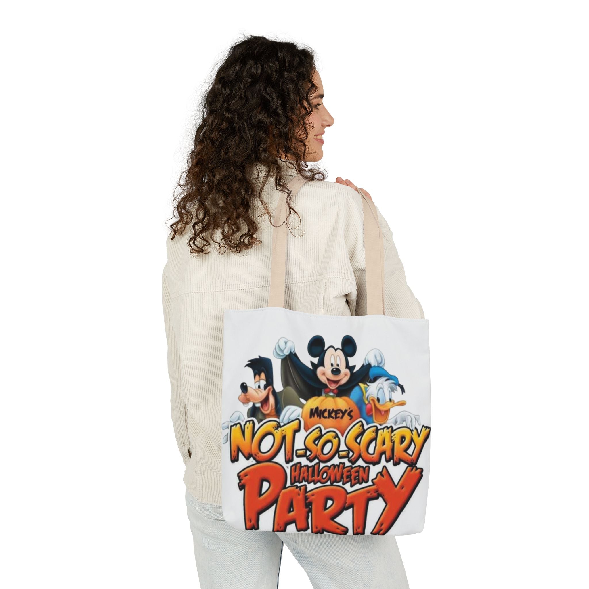 Halloween Party Canvas Tote Bag — "Not-So-Scary Halloween Party" Graphic