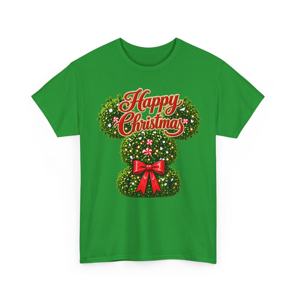Christmas Wreath Mouse Tee – "Happy Christmas" Holiday Graphic T-Shirt
