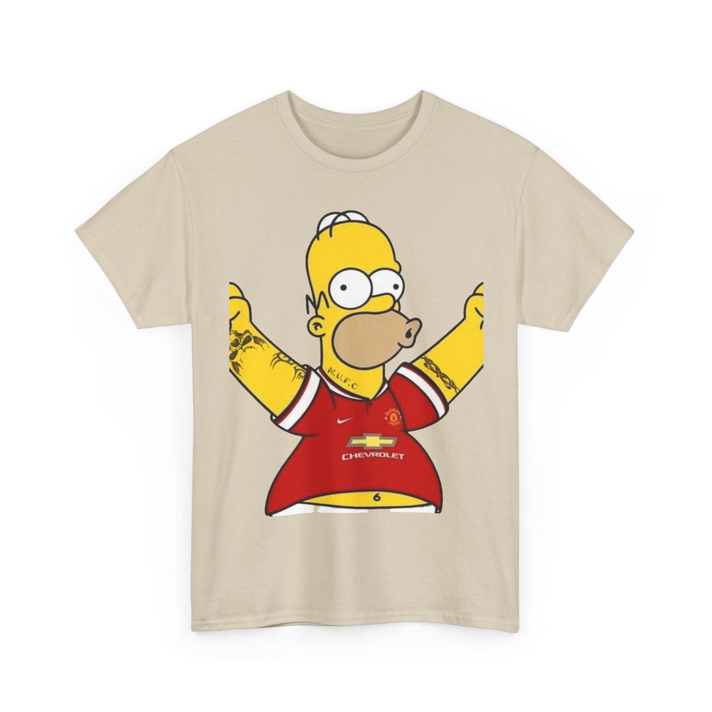 Homer Simpson Manchester Fan T-Shirt — Cartoon Football Supporter Tee