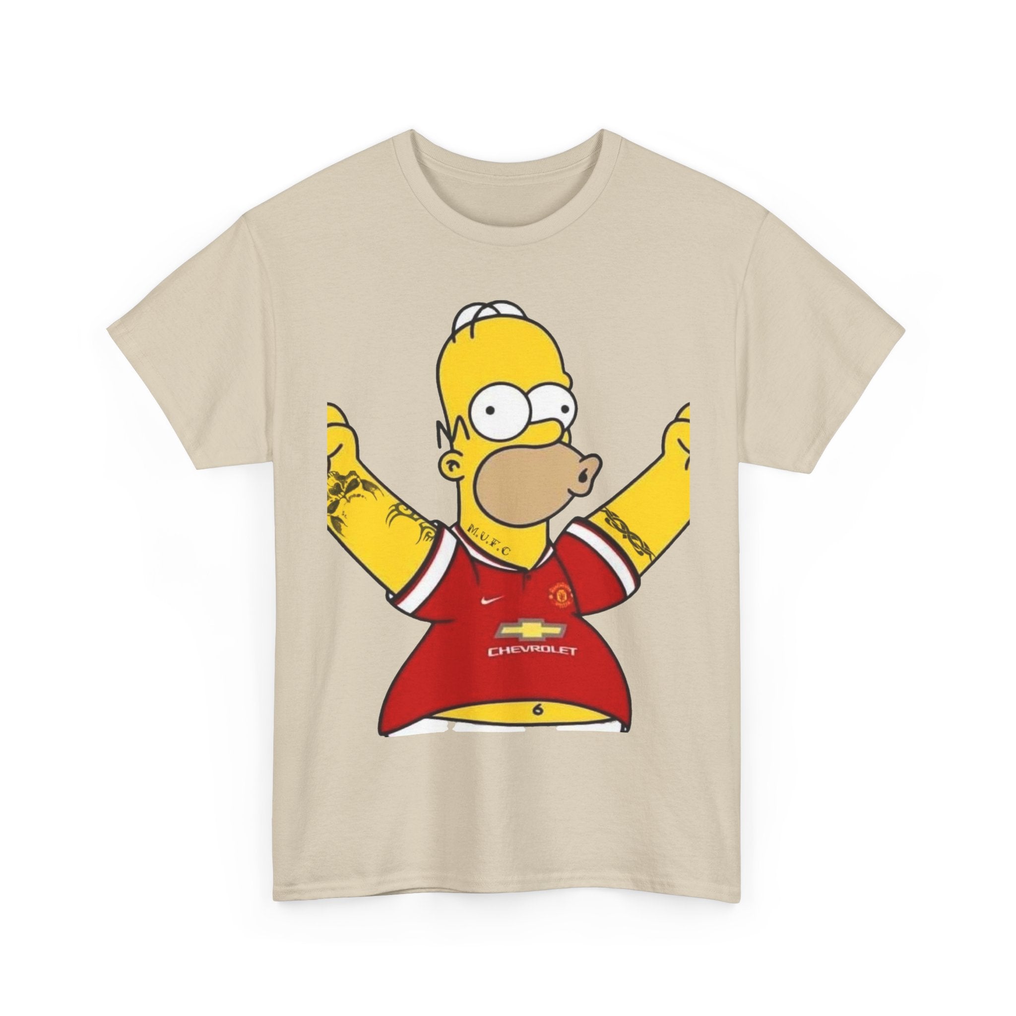 Homer Simpson Manchester Fan T-Shirt — Cartoon Football Supporter Tee
