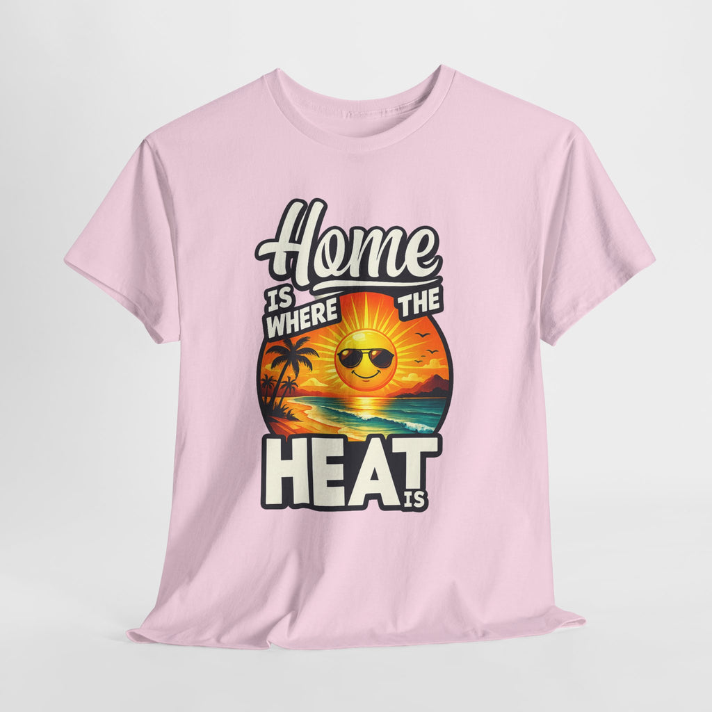 Home Is Where The Heat Is T-Shirt — Retro Beach Sunset Tee
