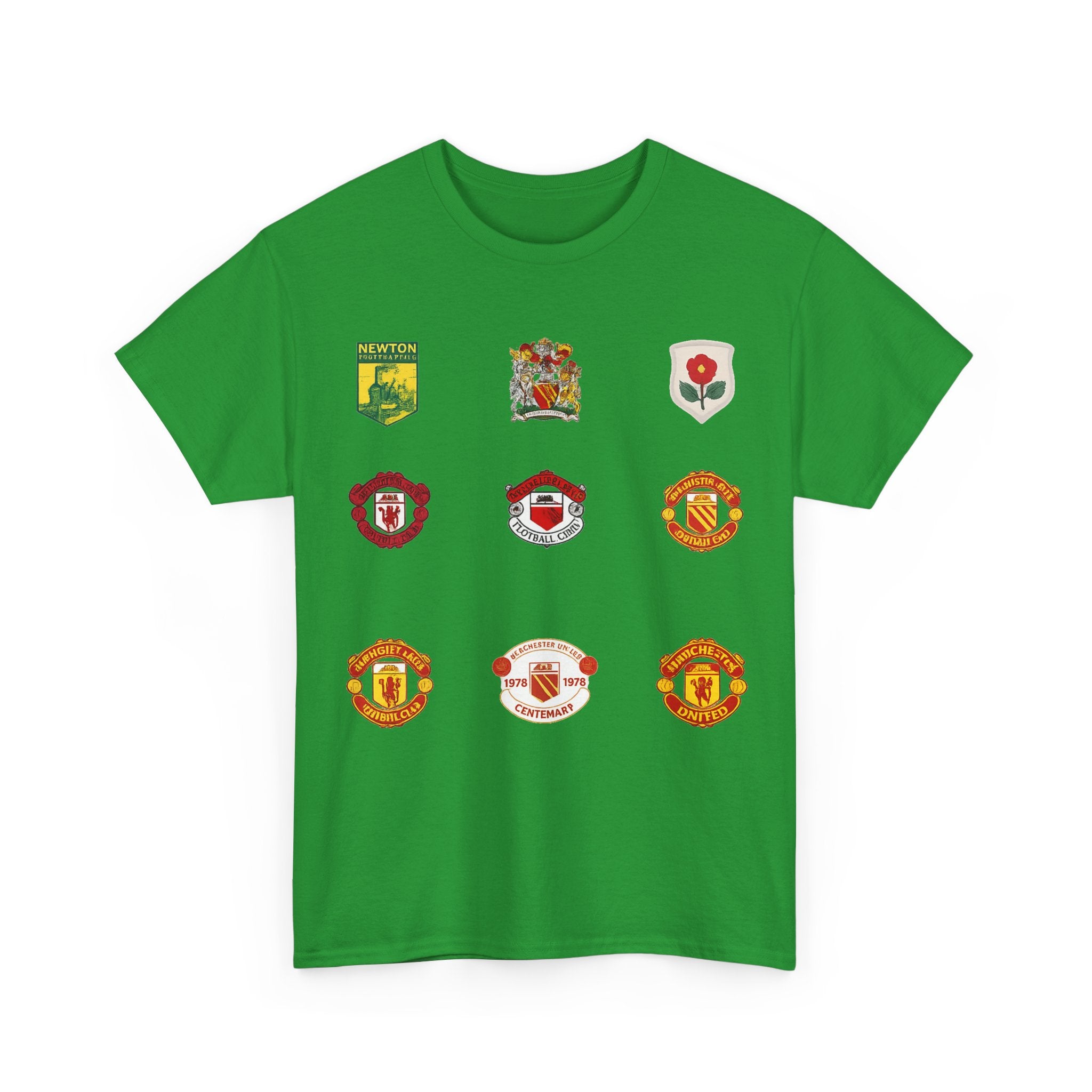 Manchester United T-Shirt — Vintage Football Club Badge Collage Tee