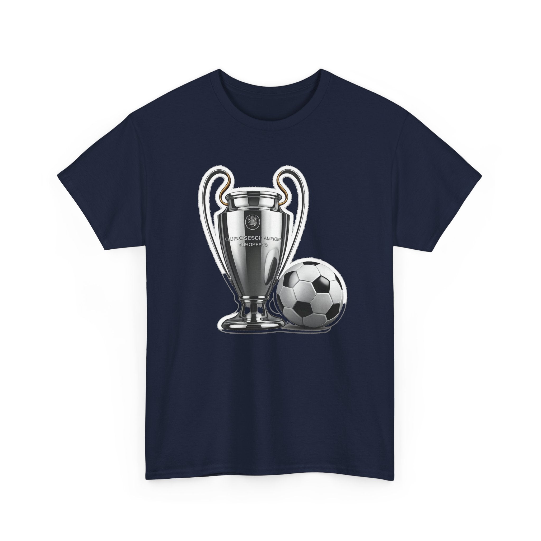 European Cup / Champions League Trophy & Ball Graphic Cotton T-Shirt