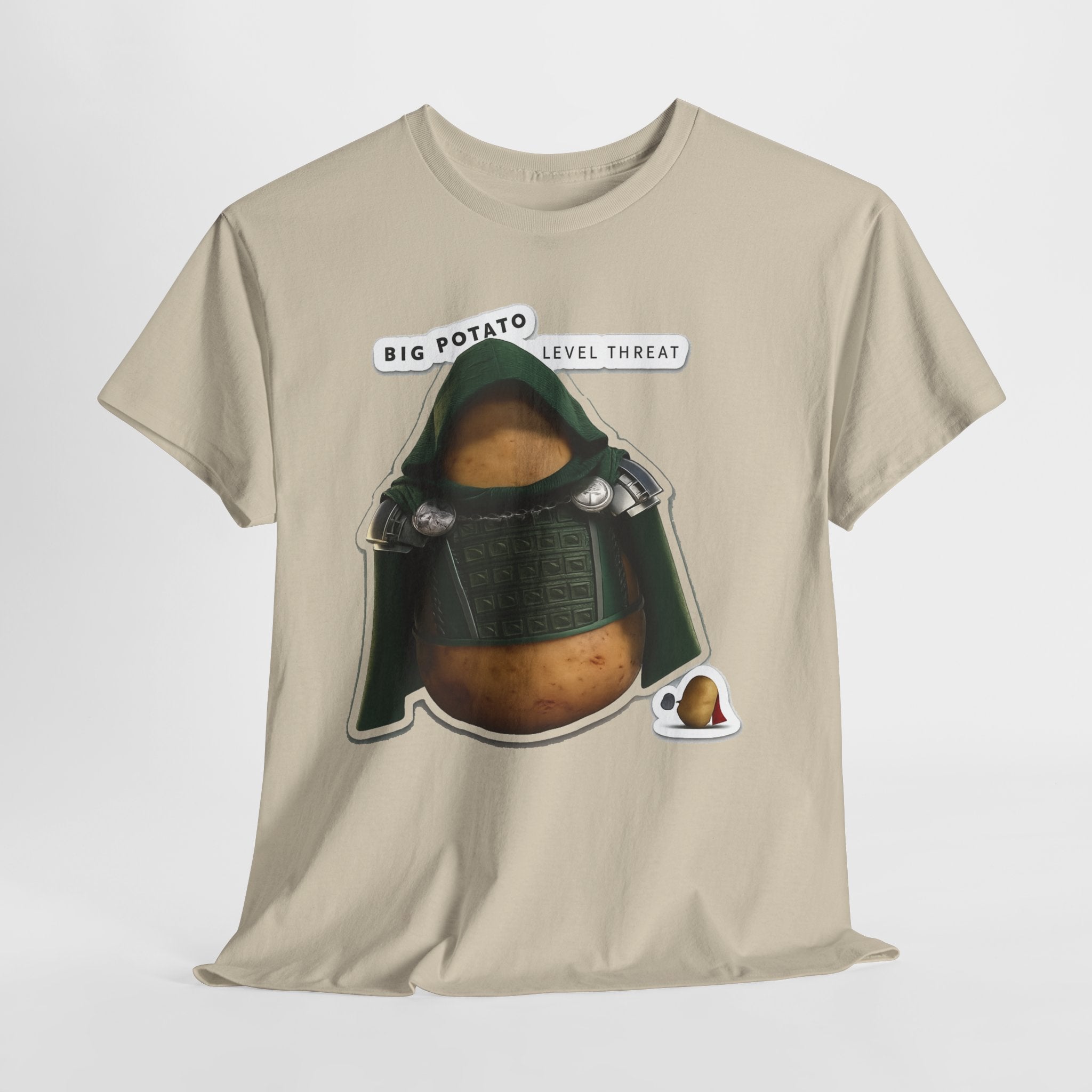 Big Potato "Level Threat" Doom Tee — Funny Potato Soldier Graphic T-Shirt