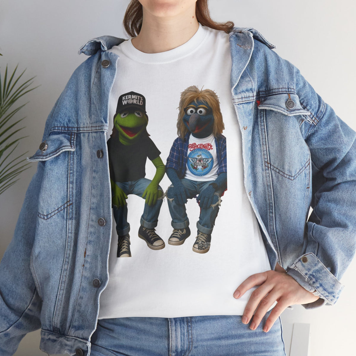 Kermit & Gonzo Waynes World Inspired Character Graphic T-Shirt