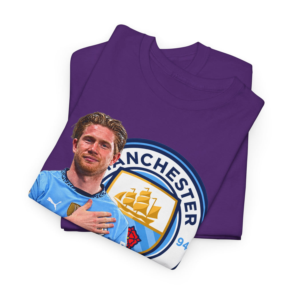 Kevin De Bruyne Manchester City Legend Cotton T-Shirt — Player Tribute Tee (Heart Badge Design)