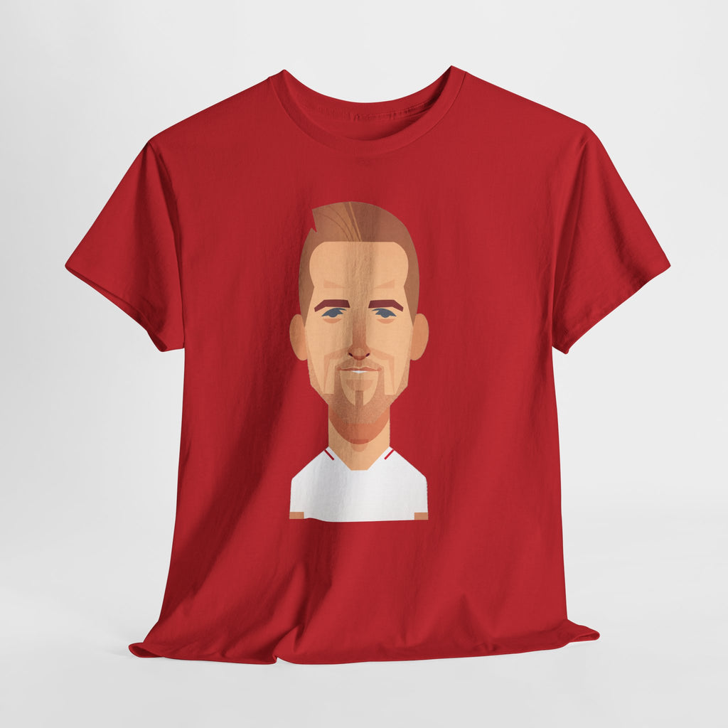 Harry Kane England Caricature Portrait Tee — Minimal Male Face Graphic Cotton T-Shirt
