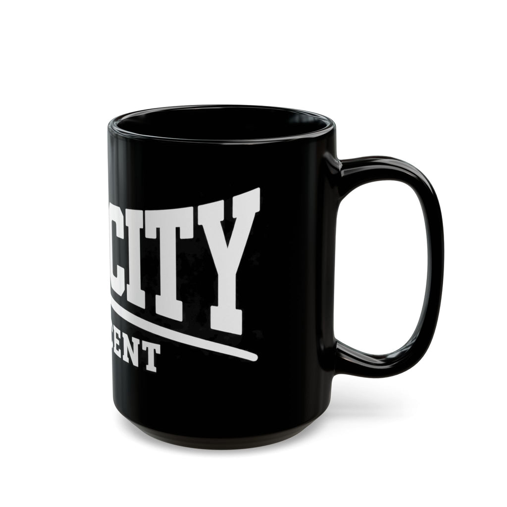 Black Mug — Man City 'Innocent' Bold Typography Coffee Cup