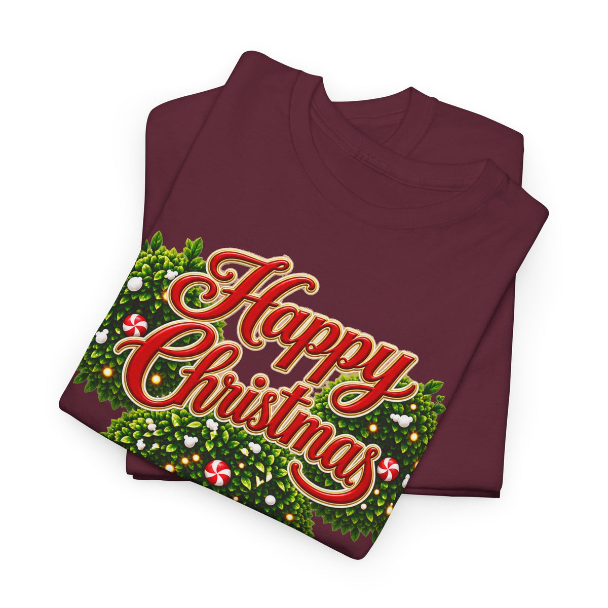 Christmas Wreath Mouse Tee – "Happy Christmas" Holiday Graphic T-Shirt