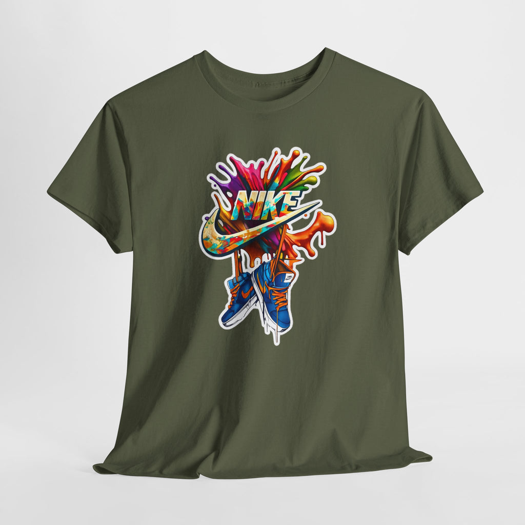 Nike Inspired Splash Graphic Tee — Colorful Sneaker Streetwear T-Shirt