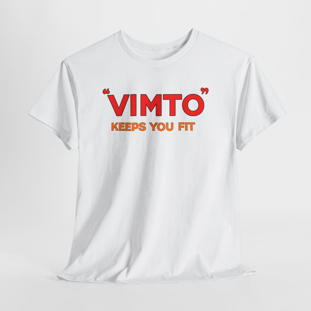 VIMTO "Keeps You Fit" Graphic Tee — Retro Beverage Logo T-Shirt