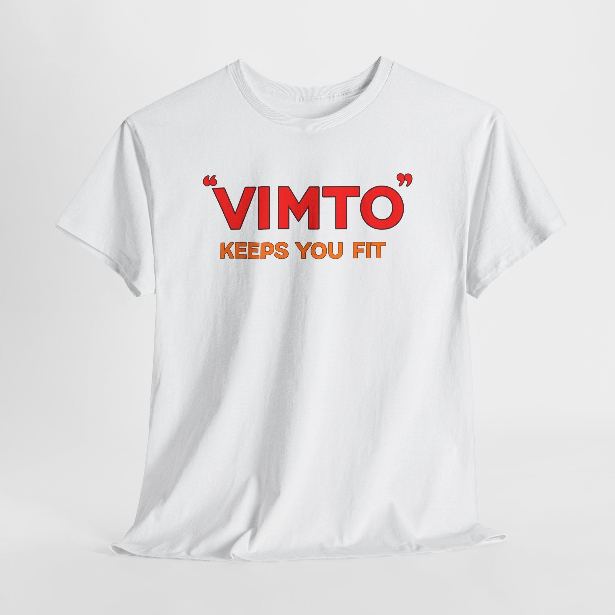 VIMTO "Keeps You Fit" Graphic Tee — Retro Beverage Logo T-Shirt