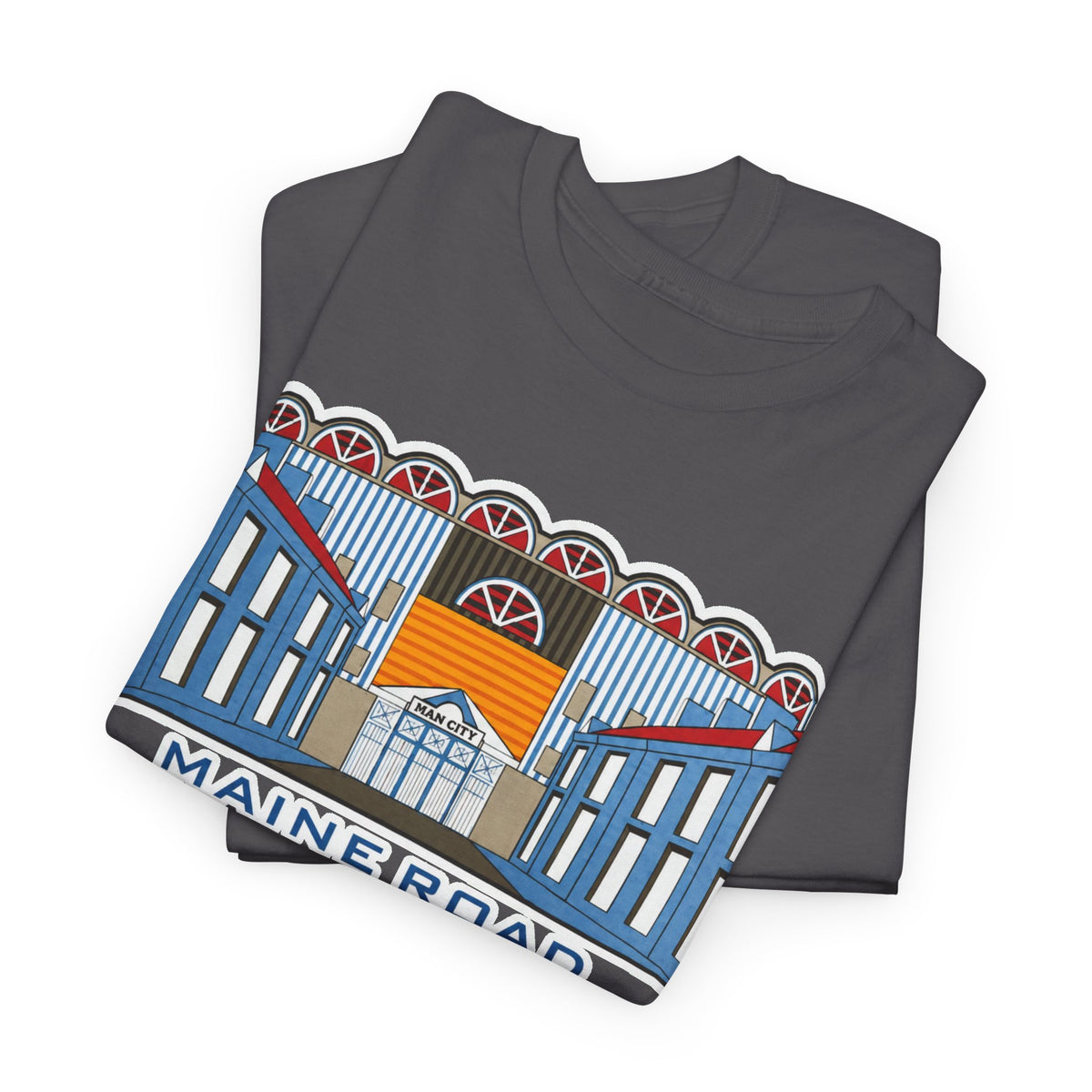 Maine Road 1923–2003 Cotton T-Shirt — Vintage Stadium Illustration Tee
