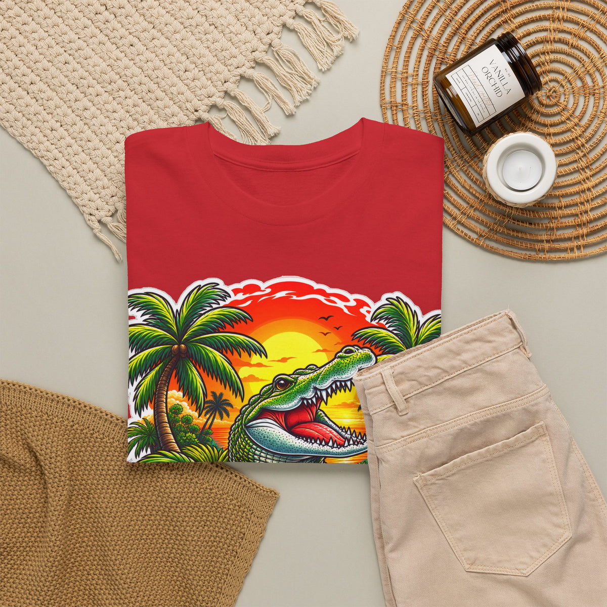Florida Gator Sunset T-Shirt — Tropical Palm Beach Vacation Tee