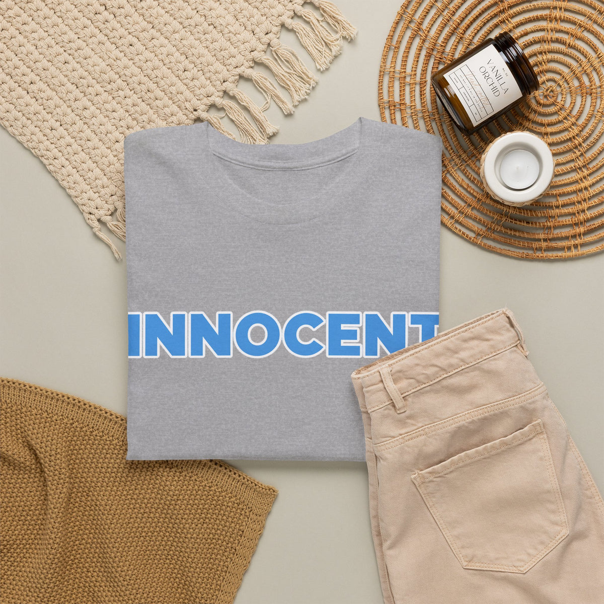Innocent Graphic Tee — Bold Blue Statement Cotton T-Shirt