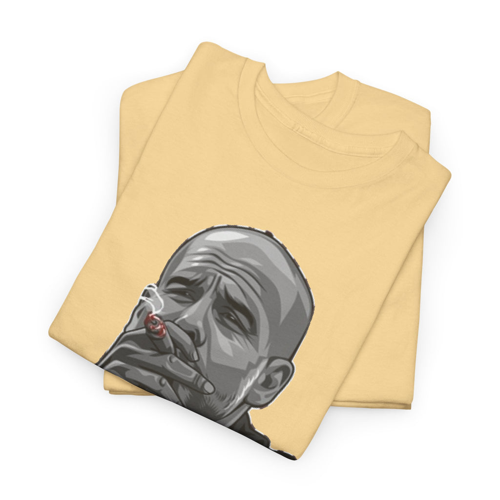 Pep Guardiola Smoking Portrait T‑Shirt — Moody Graphic Tee