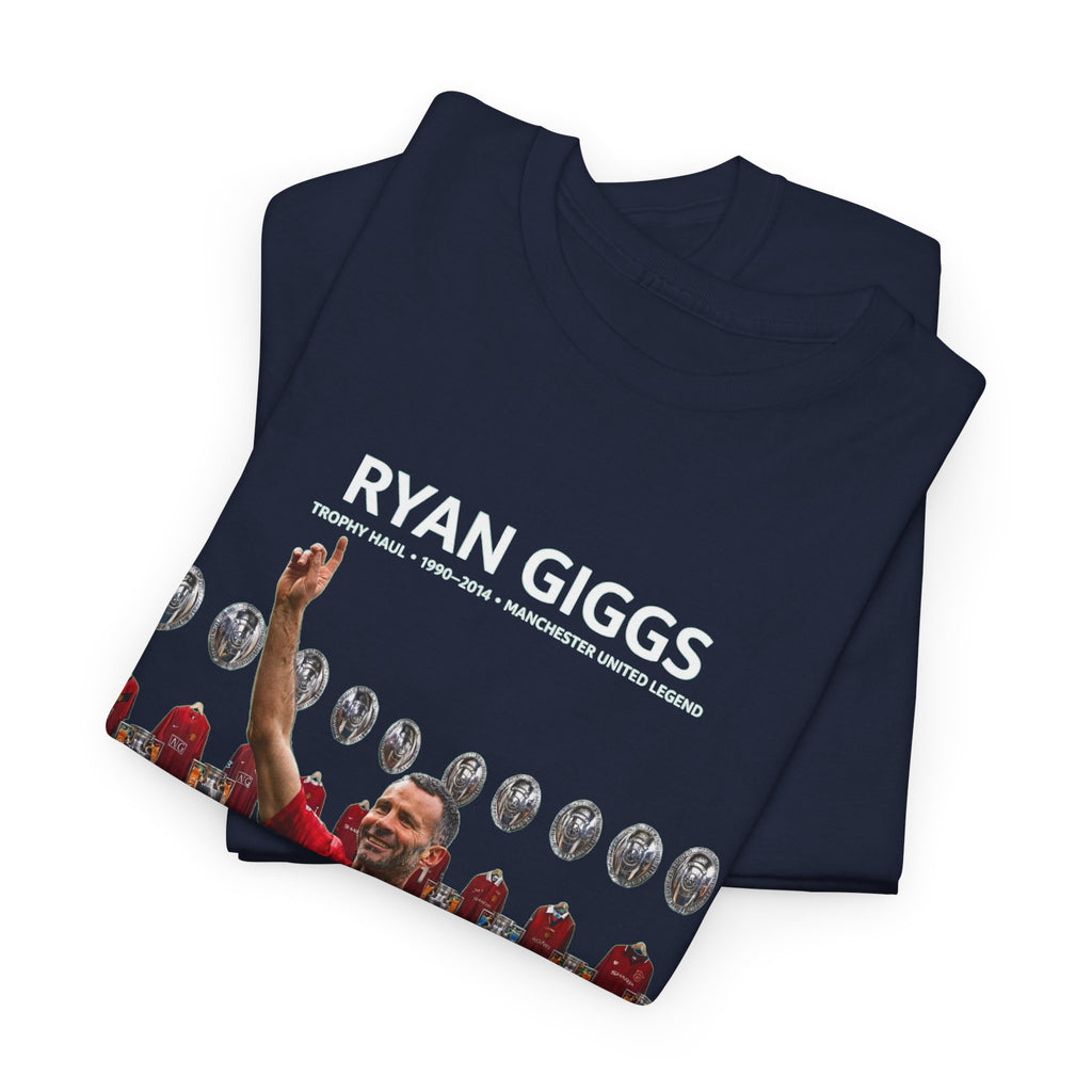 Ryan Giggs Trophy Haul Manchester United Legend Unisex Heavy Cotton Tee