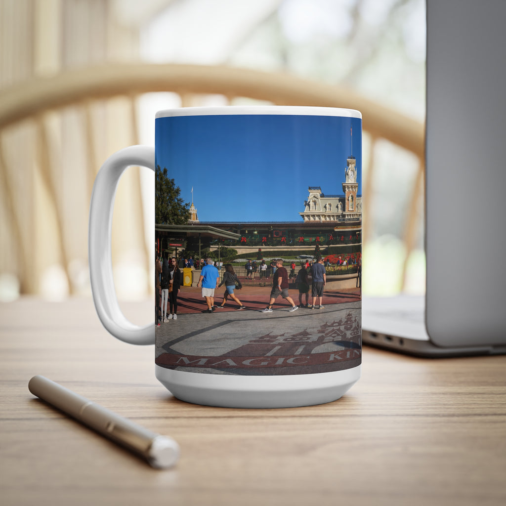 Magic Kingdom Theme Park Entrance Photo Mug — Scenic 11oz/15oz Ceramic Coffee Cup