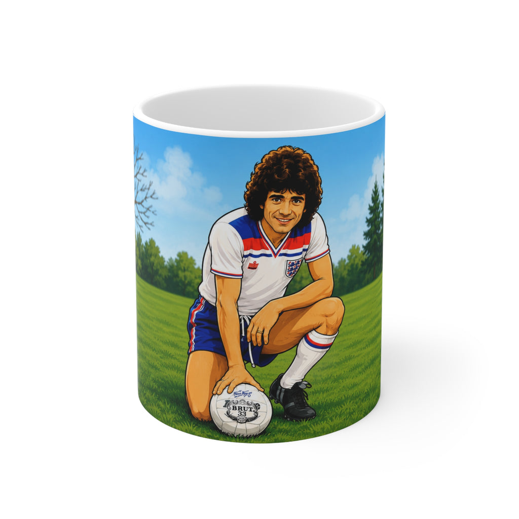 Kevin Keegan England Retro Soccer Player Ceramic Mug — Vintage 80s Footballer Coffee Cup (11oz & 15oz)