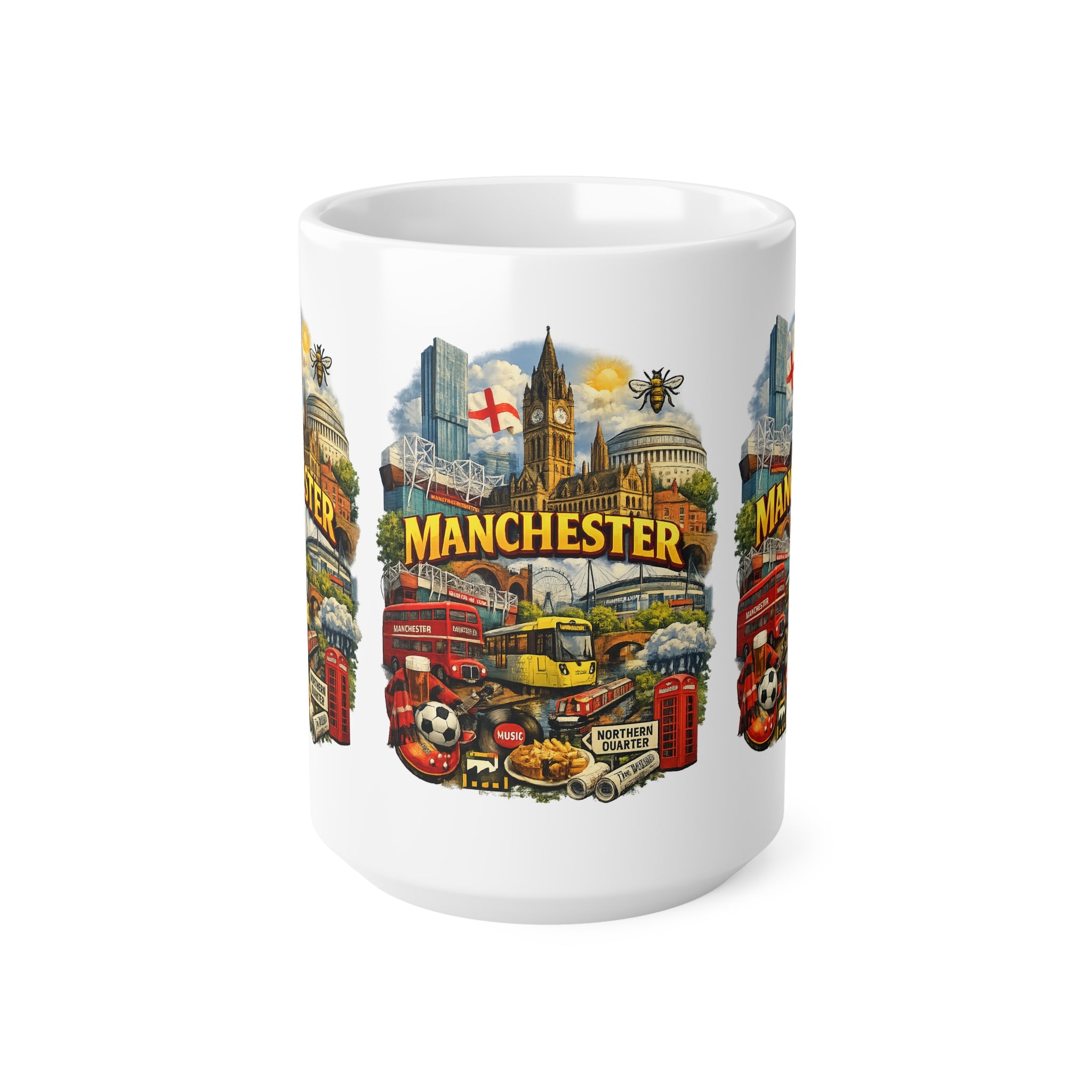 Manchester Landmark Ceramic Mug — 11oz & 15oz Souvenir Coffee Cup