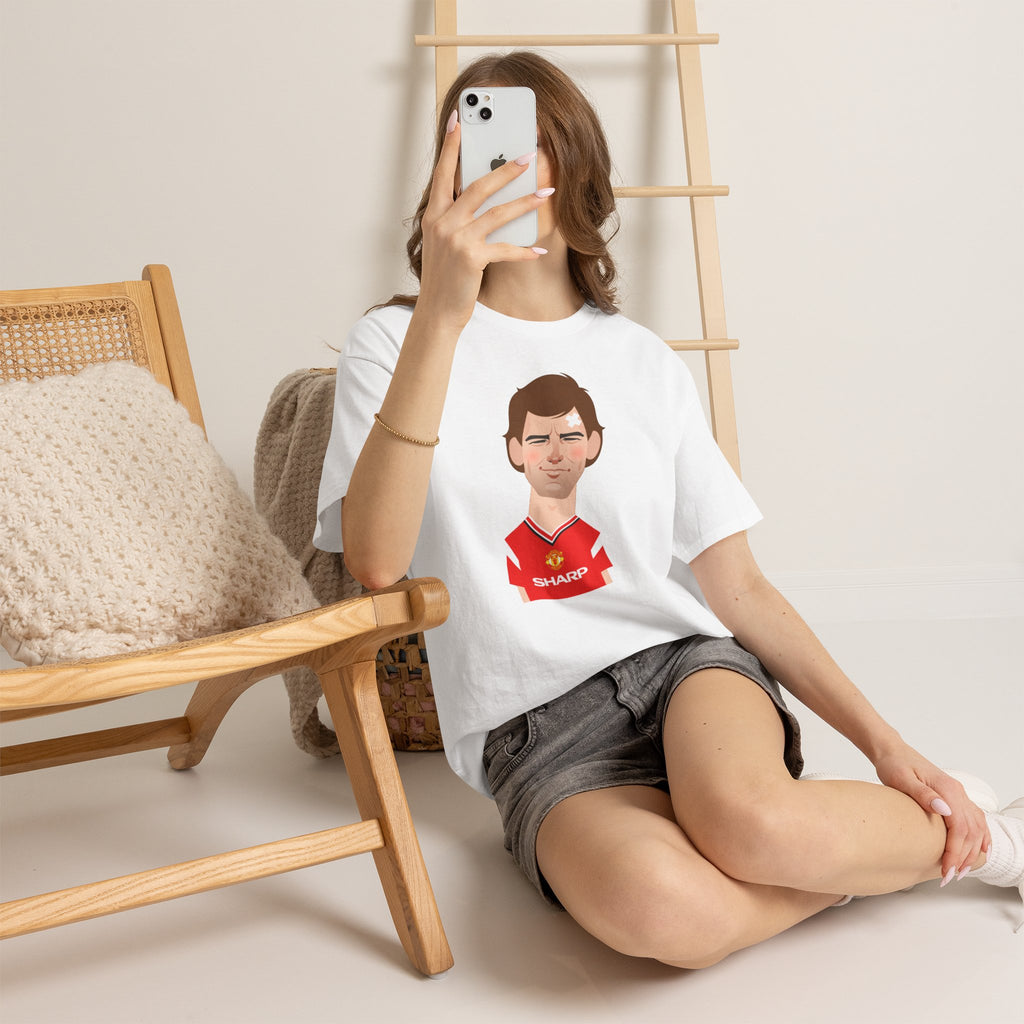 Bryan Robson Manchester United Legend Portrait Cotton T-Shirt