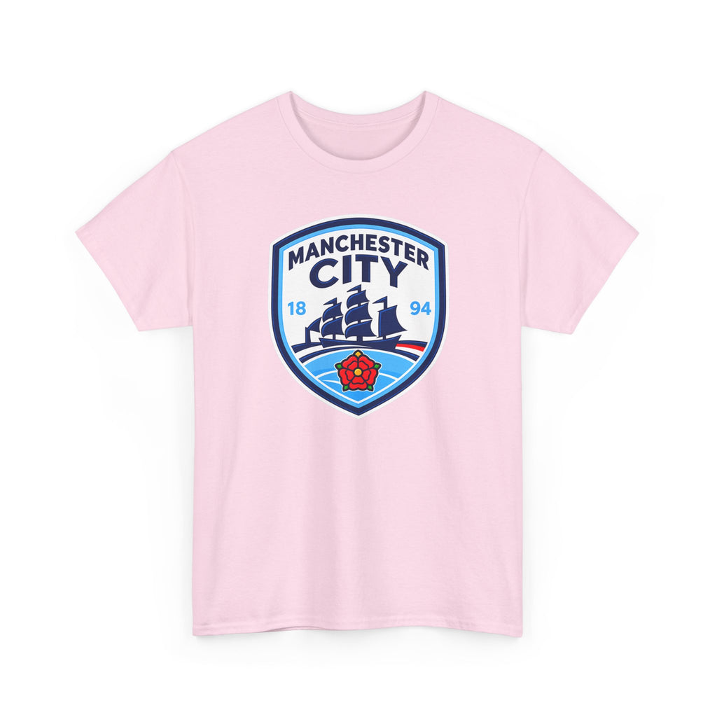 Manchester City Inspired Crest Cotton T-Shirt
