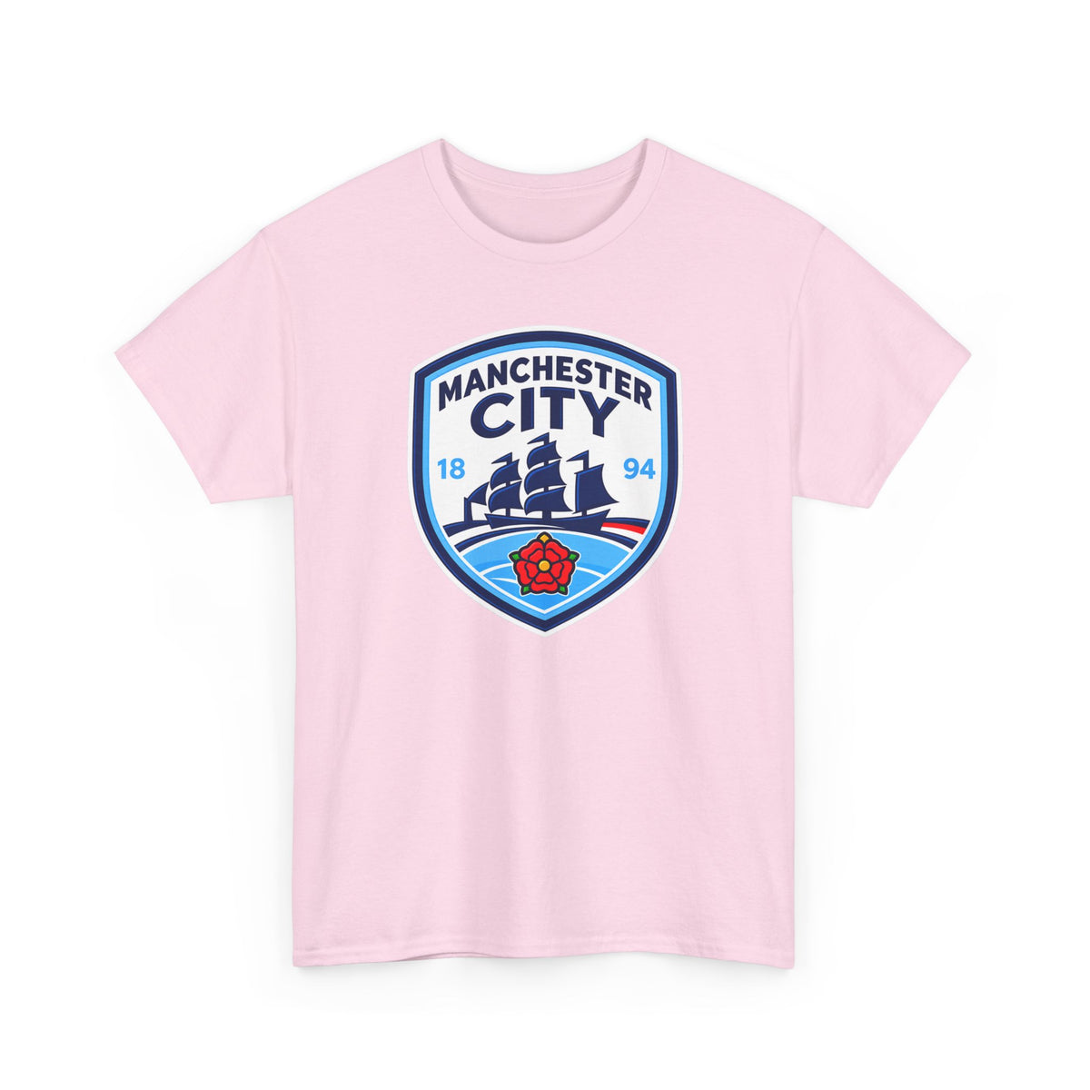 Manchester City Inspired Crest Cotton T-Shirt