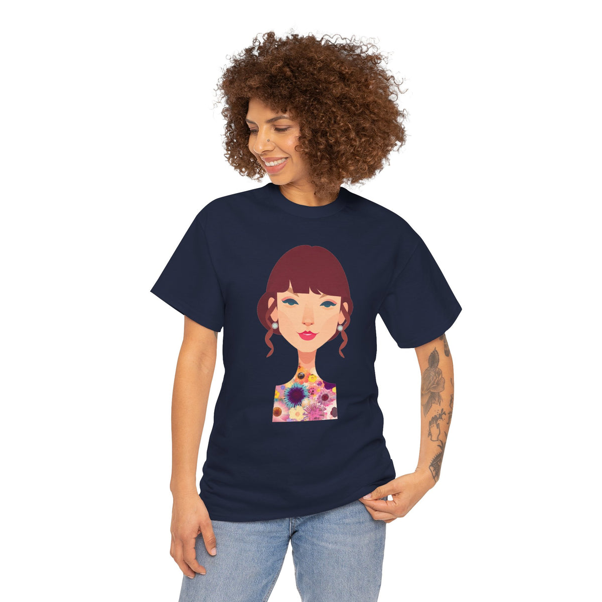 T Swift Illustration Cotton T-Shirt