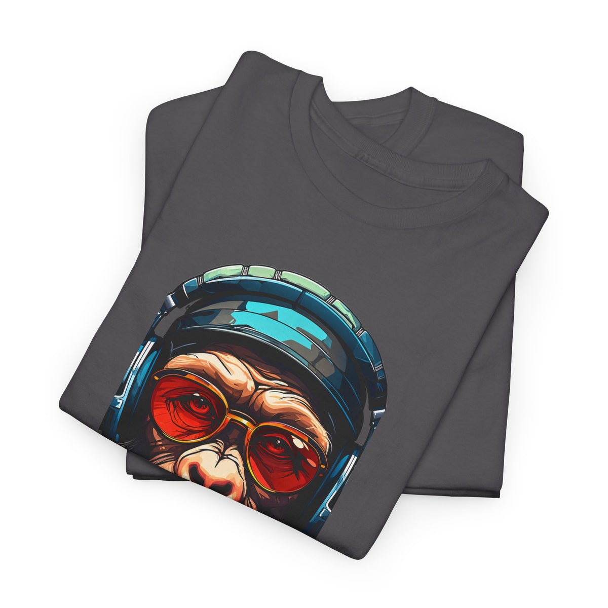 Chimpanzee DJ Graphic Tee — Retro Sunglasses & Headphones Monkey T-Shirt