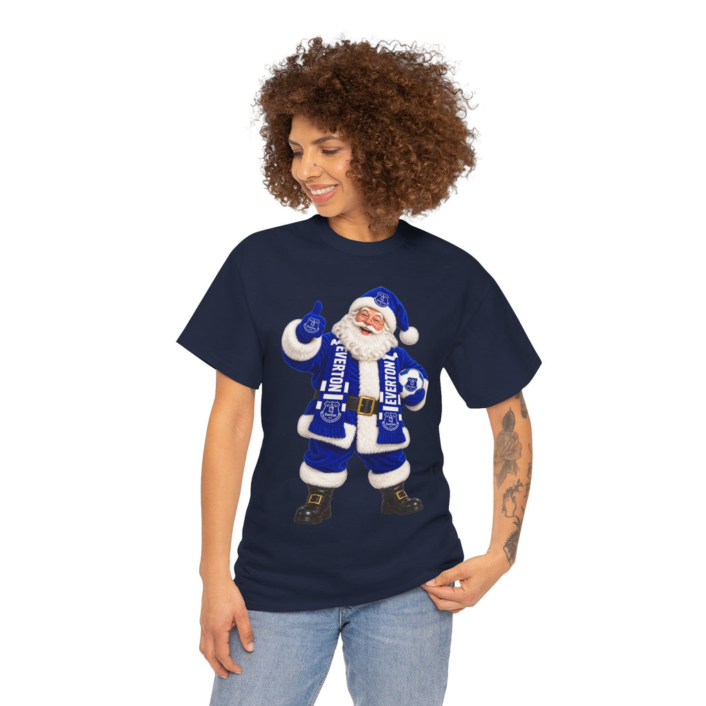 Everton Santa Scarf Christmas Tee - Holiday Vintage Santa T-Shirt