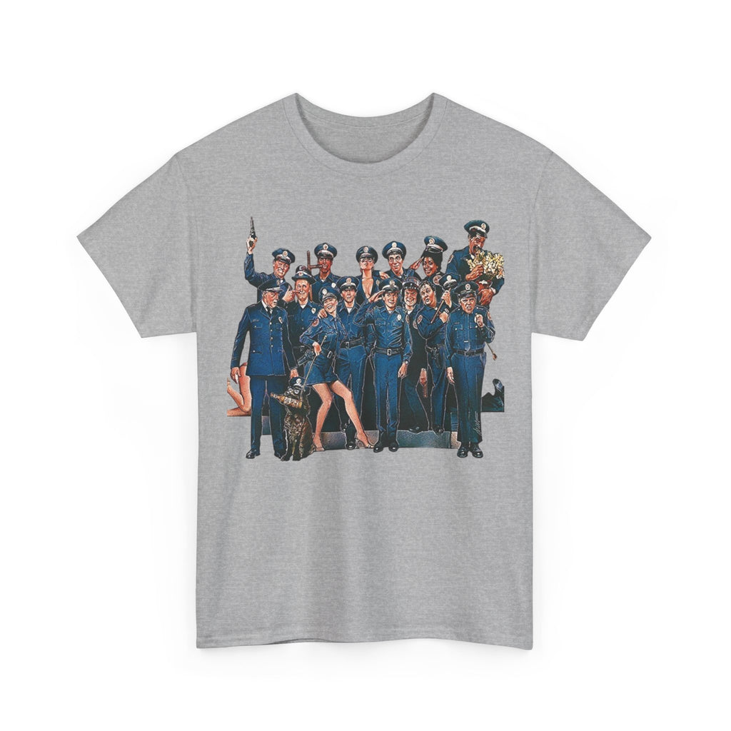Police Academy Movie Inspired Cotton T‑Shirt — Retro Squad Photo Tee