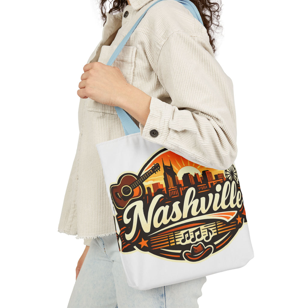 Nashville Sunset Tote Bag — Country Music Skyline Canvas Tote
