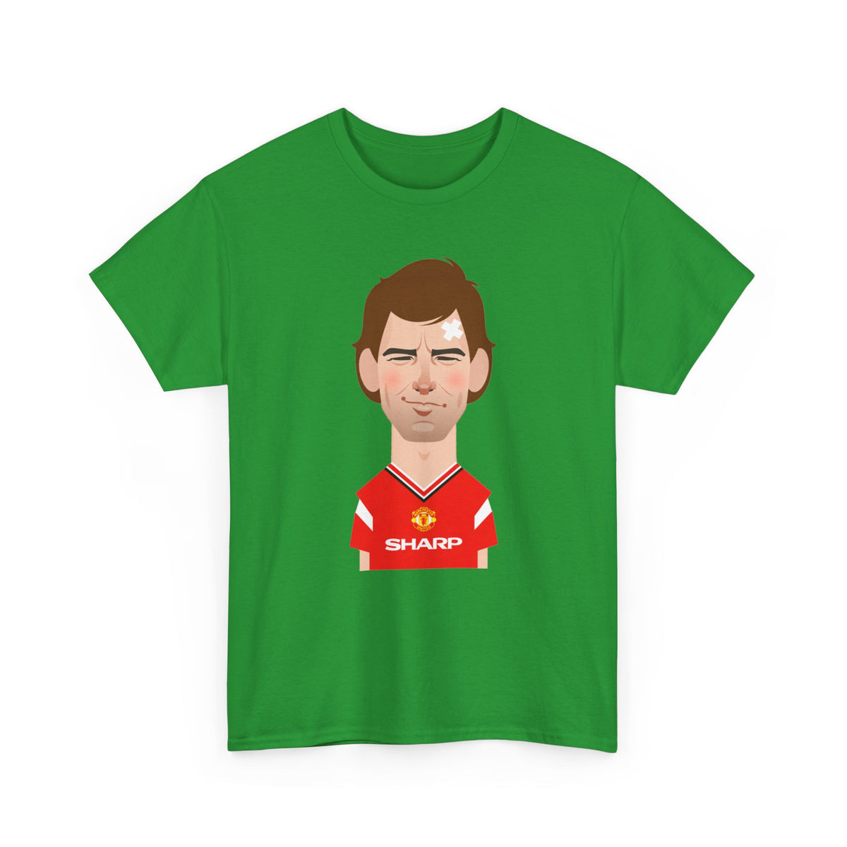 Bryan Robson Manchester United Legend Portrait Cotton T-Shirt