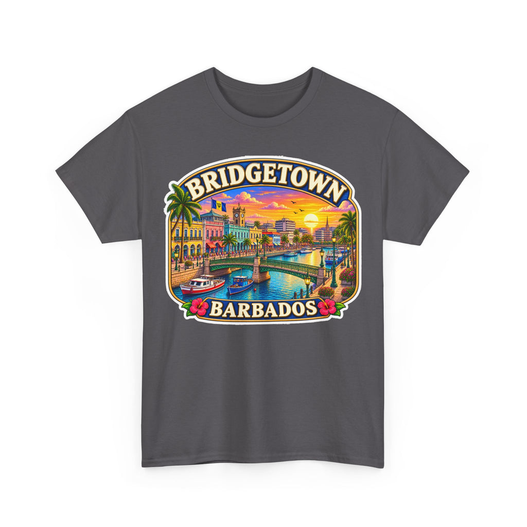 Bridgetown Barbados Vintage Sunset Tee — Caribbean Travel Souvenir T-Shirt