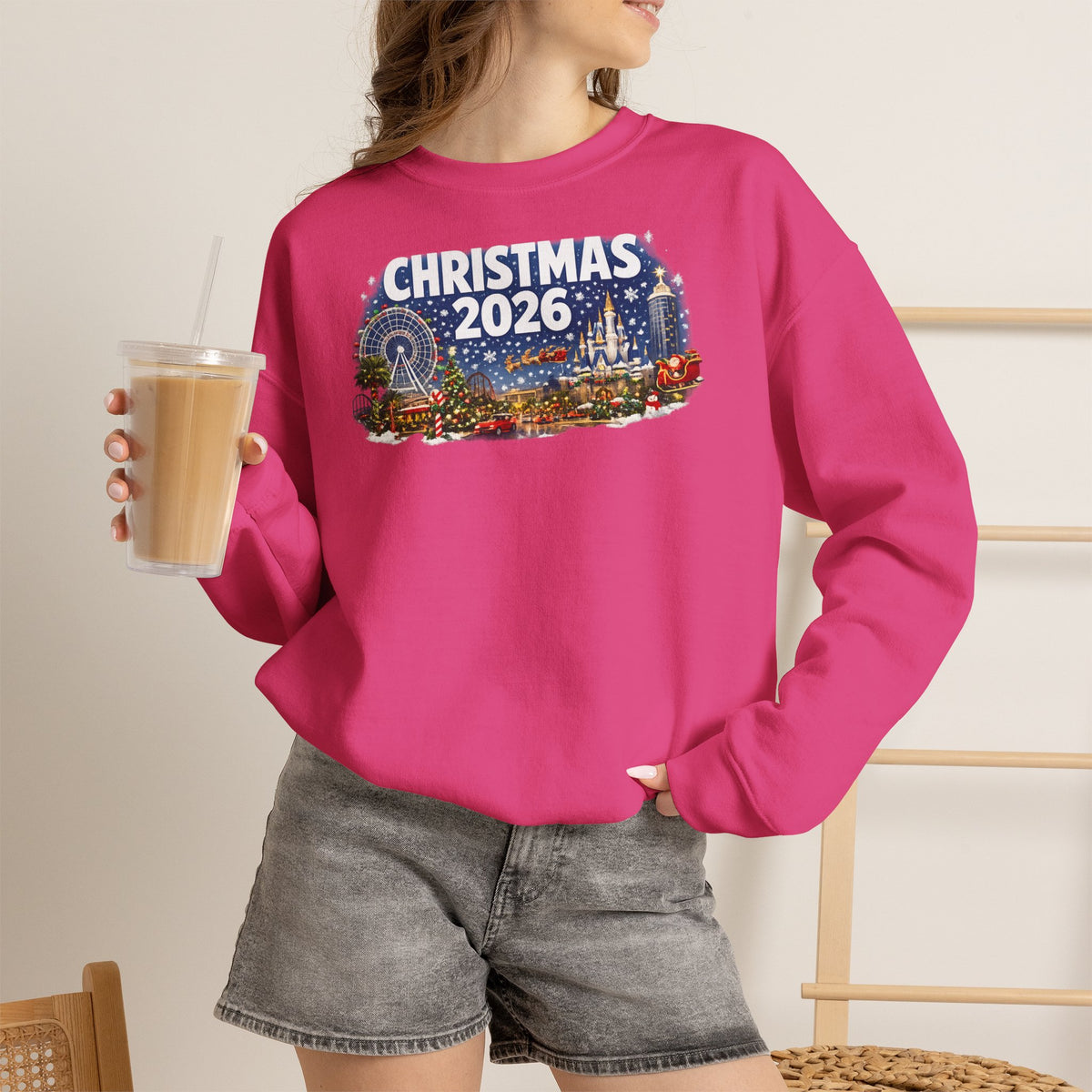 Christmas 2026 Holiday Sweatshirt – Festive Winter Cityscape Crewneck