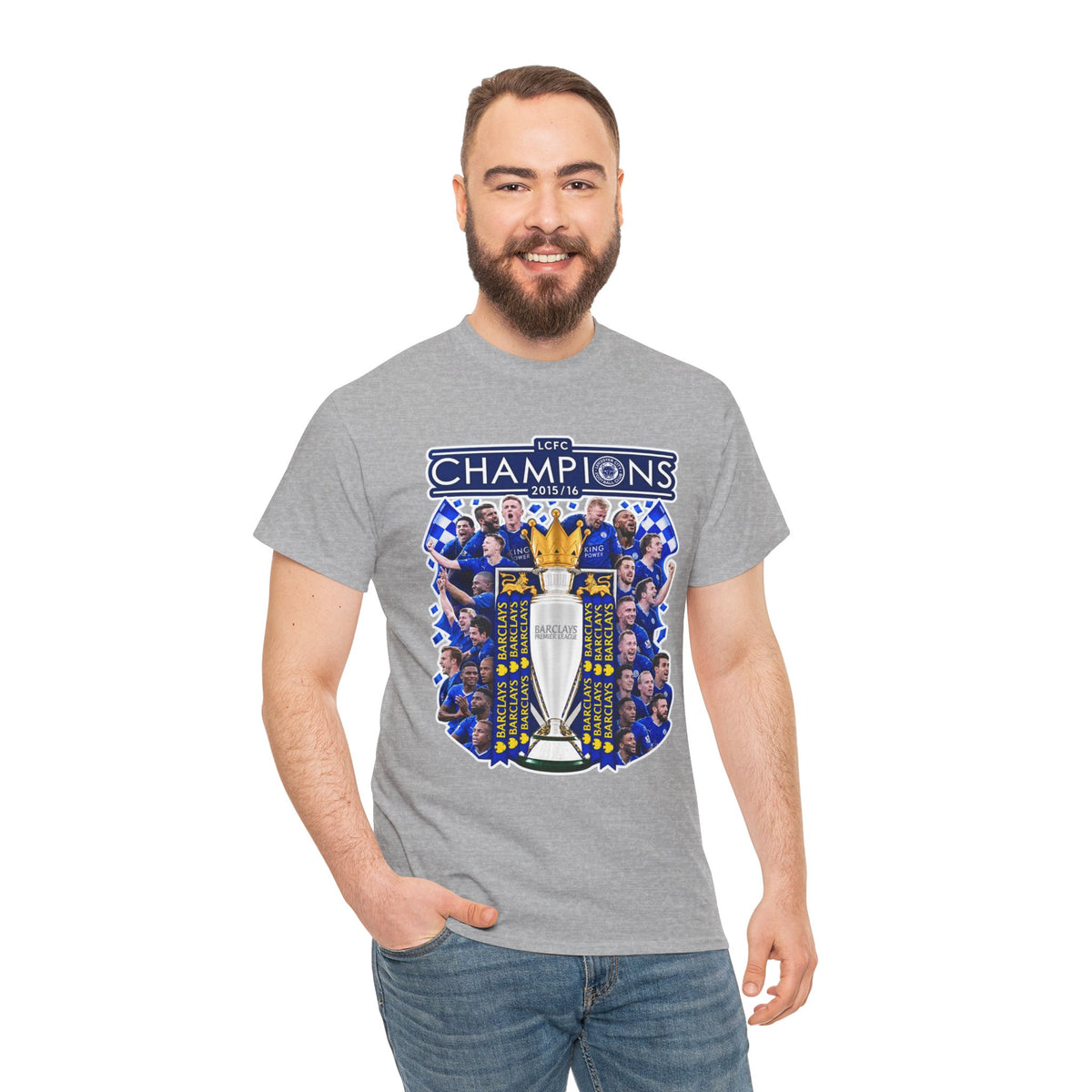 Leicester City 2015/2016 Champions Trophy Soccer T-Shirt — Team Victory Graphic Tee