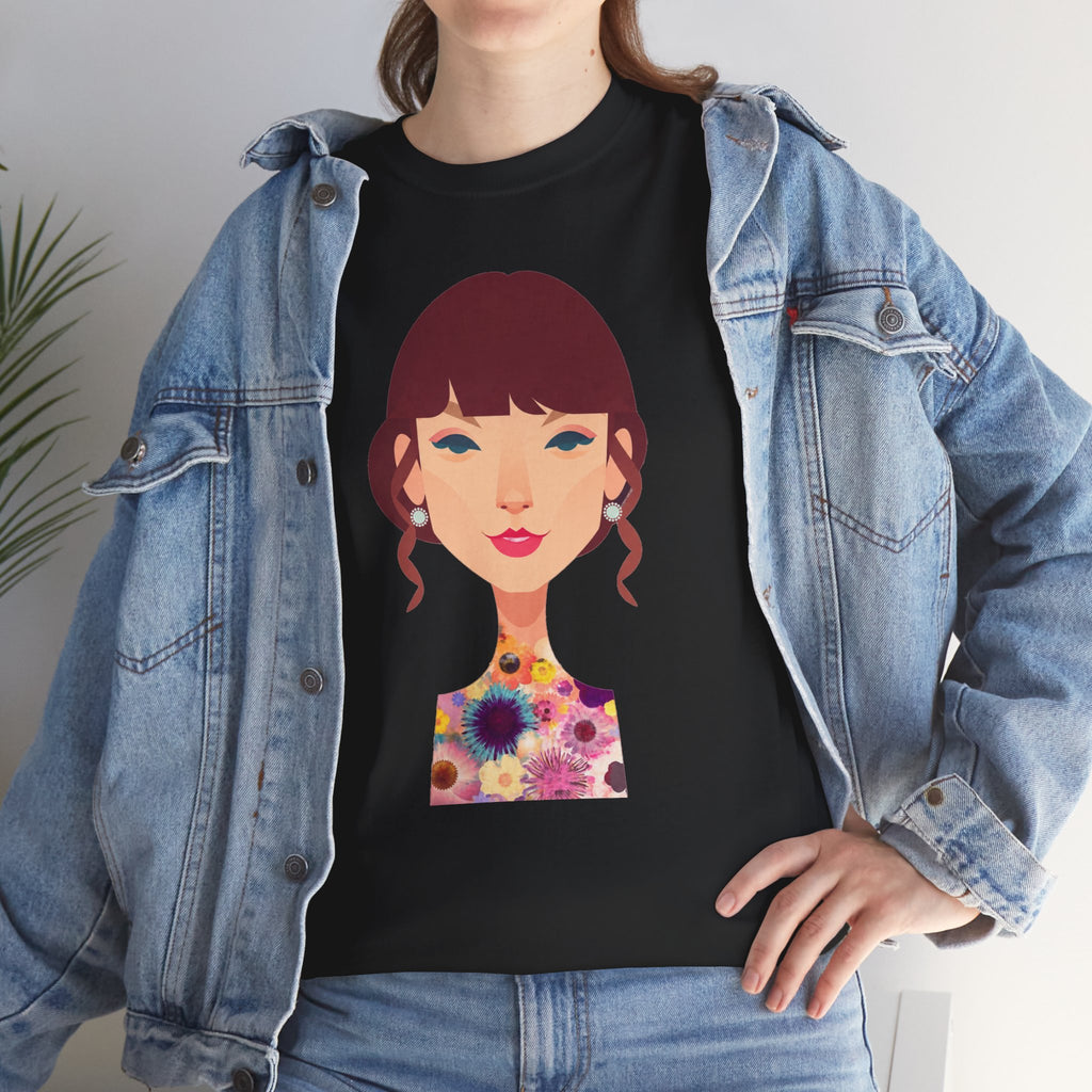 T Swift Illustration Cotton T-Shirt