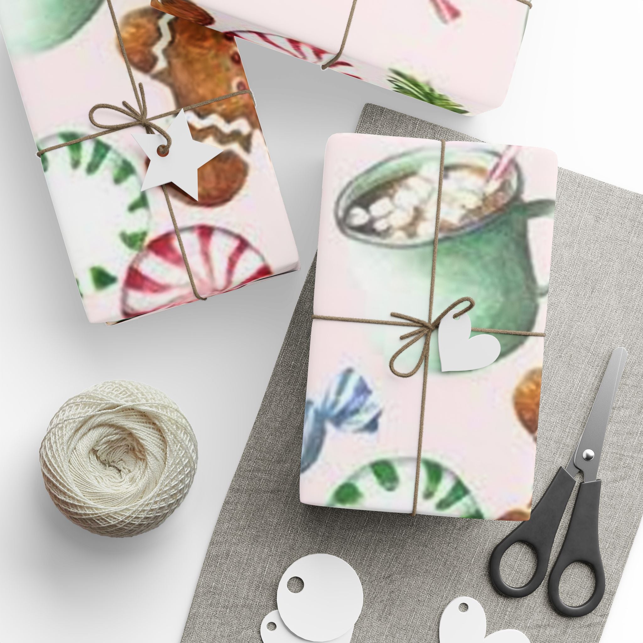 Gingerbread and Candy Canes Wrapping Papers