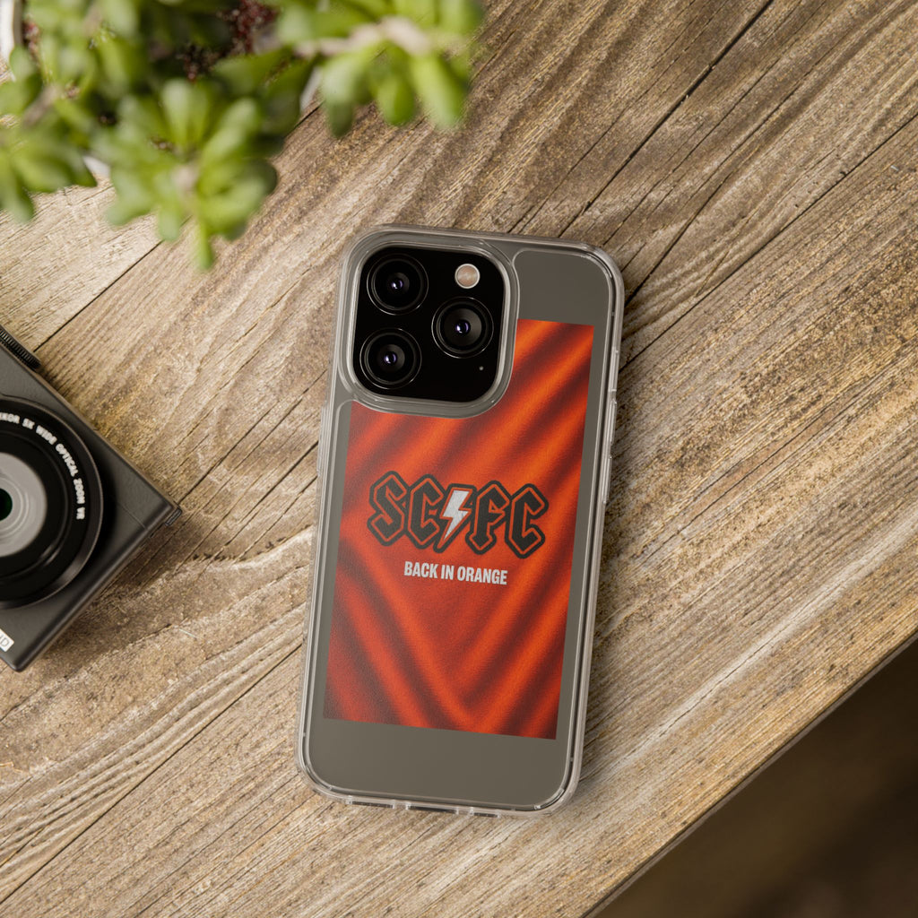 Salford CIty Inspired Phone Case — 'SCFC Back in Orange' Clear Protective Cover