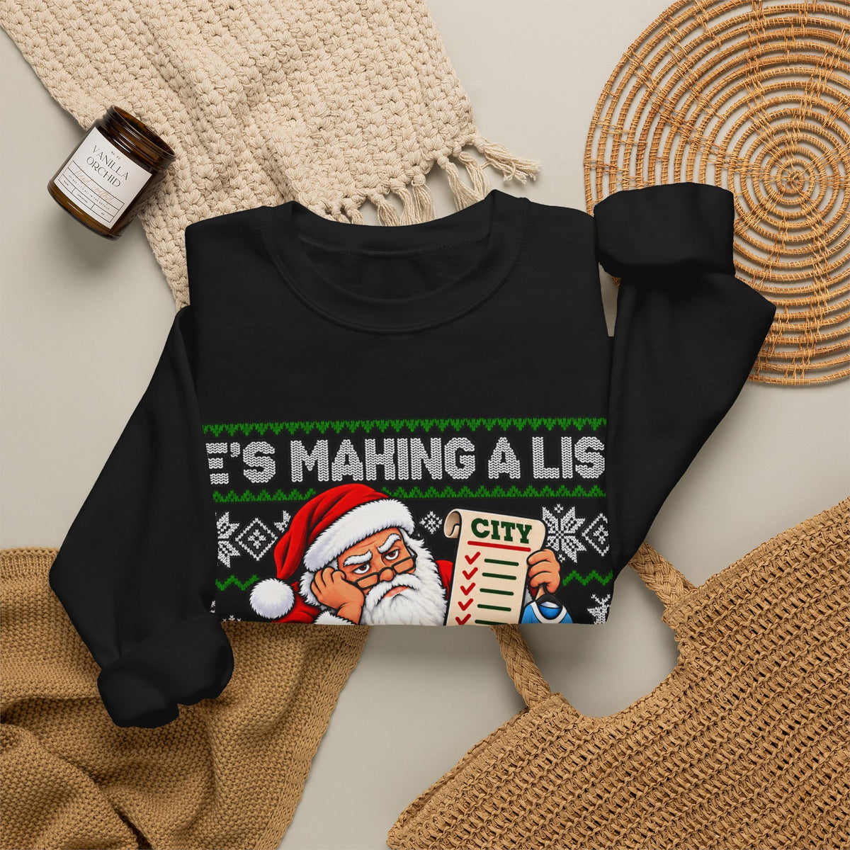 Manchester City Charges Inspired – "He's Making a List and Checking It 115 Times!" Santa Jumper