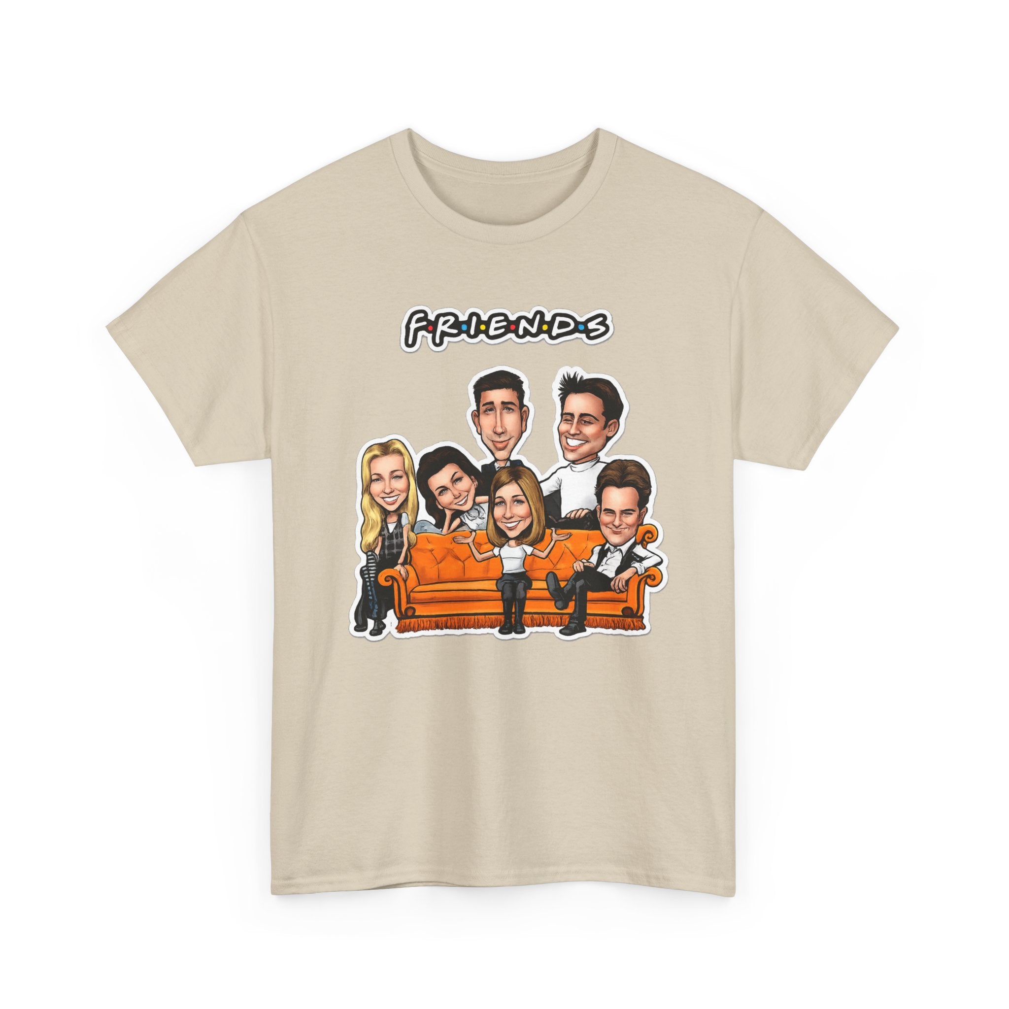 Friends TV Show Cartoon Cast T-Shirt — Iconic Couch Graphic Tee