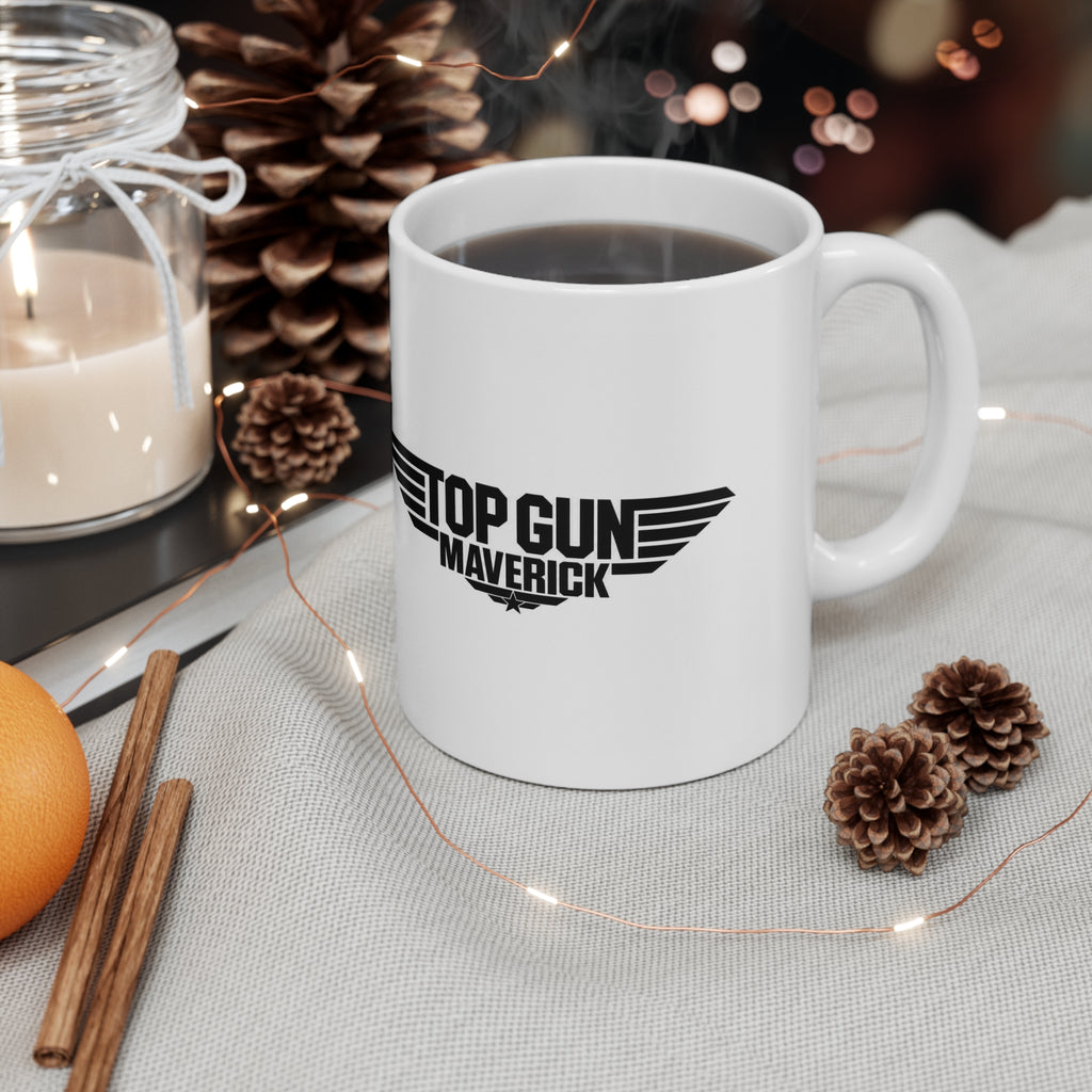 Top Gun & Top Gun Maverick Logo Ceramic Coffee Mug — 11oz & 15oz Retro Aviator Coffee Cup