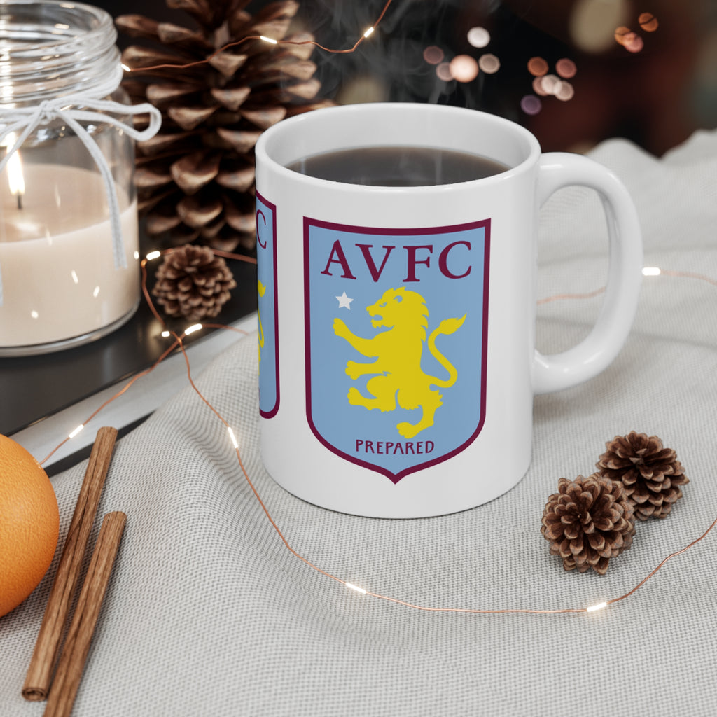 Aston VIlla Ceramic Crest Coffee Mug — 11oz & 15oz Football Fan Gift