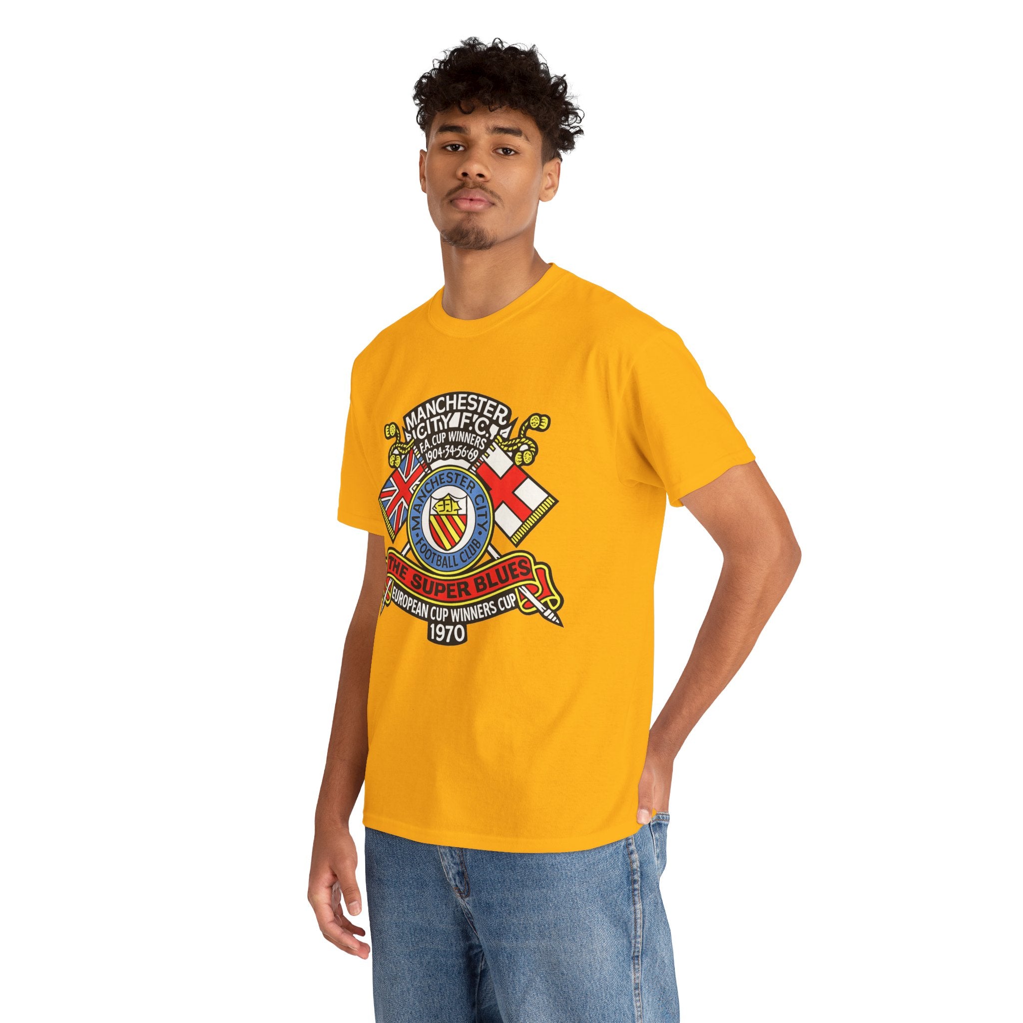 Manchester City Vintage Crest Tee — 'The Super Blues' 1970 European Cup Winners