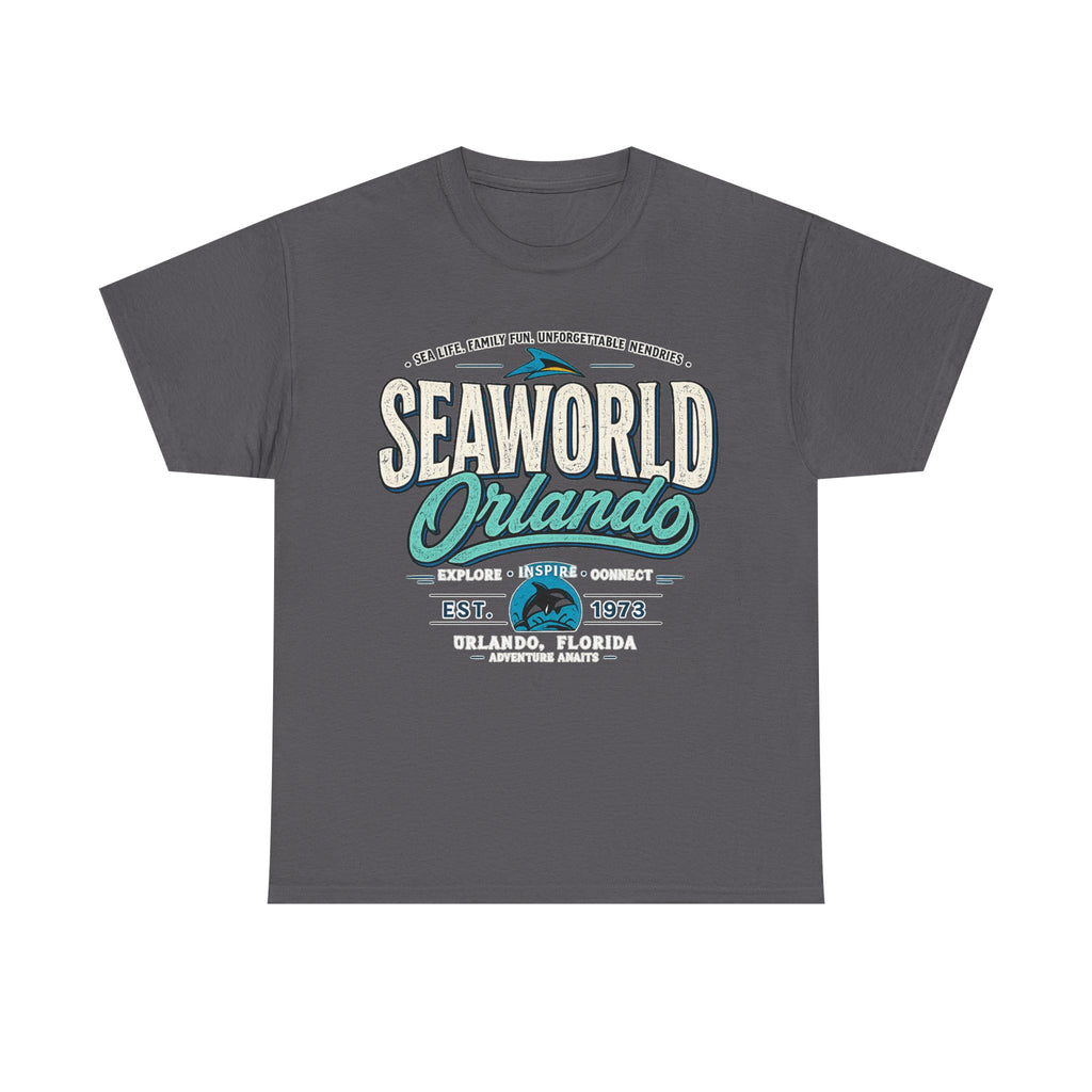 SeaWorld Orlando Graphic Tee — Retro Explore Inspire Connect Vacation Shirt